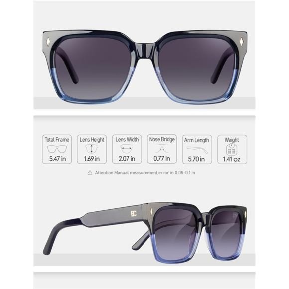 Polarized  Sunglasses for Women: UV Protection Womens and Mens Square Shades main image 4
